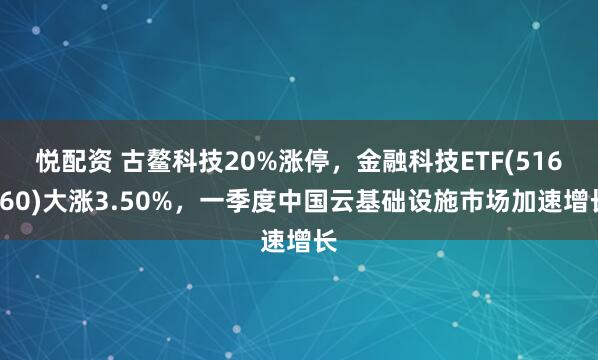 悦配资 古鳌科技20%涨停，金融科技ETF(516860)大涨3.50%，一季度中国云基础设施市场加速增长
